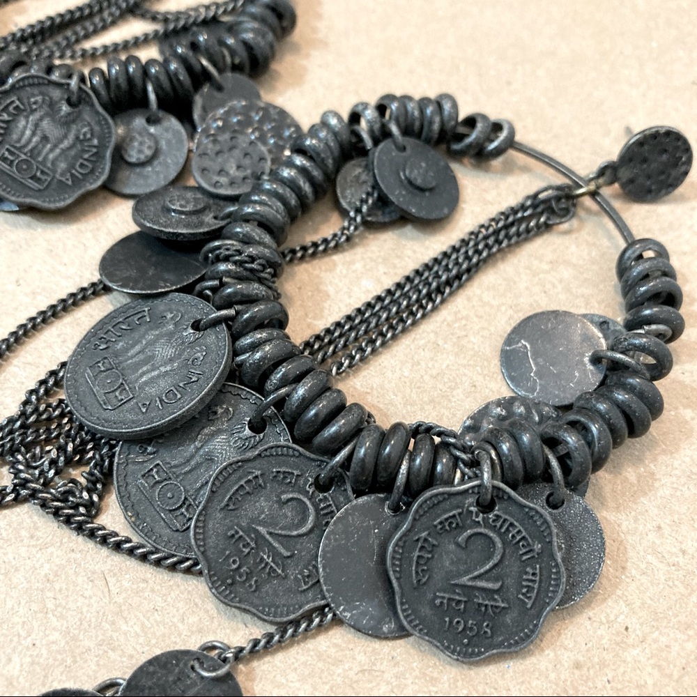Allsaints long, coin and chain earrings